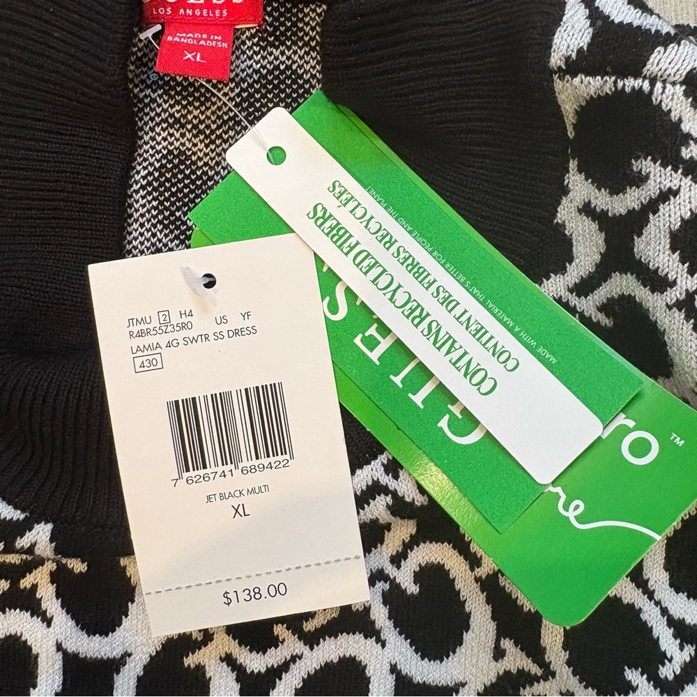NWT, Guess Lamia 4G Logo Short Sleeve Mock Turtleneck Sweater Dress, Sz XL - Picture 12 of 13